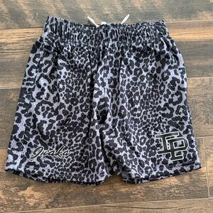 Inaka Power Black and Gray Animal Print Athletic Shorts